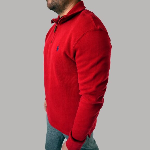 Polo Ralph Lauren Half Zip Sweater Sweatshirt Cotton - Picture 1 of 3